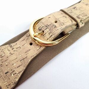 Chaps Womens Cork Wide Stretch Waist Belt Boho